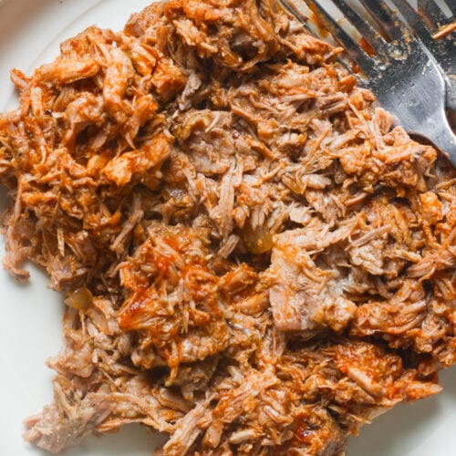 Dutch oven pulled pork.