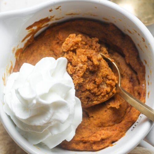 Pumpkin mug cake.