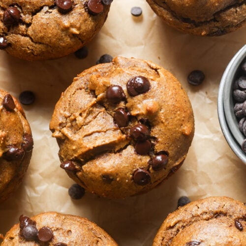 Pumpkin protein muffins.