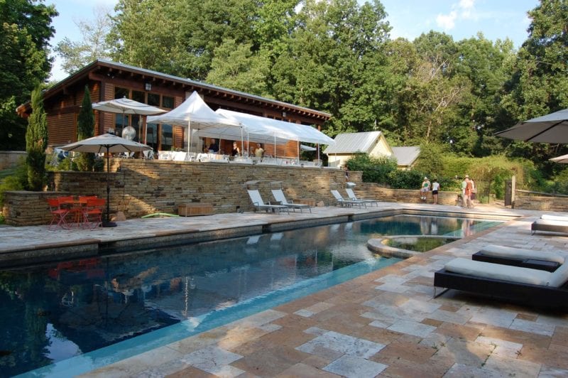 Pool view at the Poplar Ridge Farm in North Carolina.