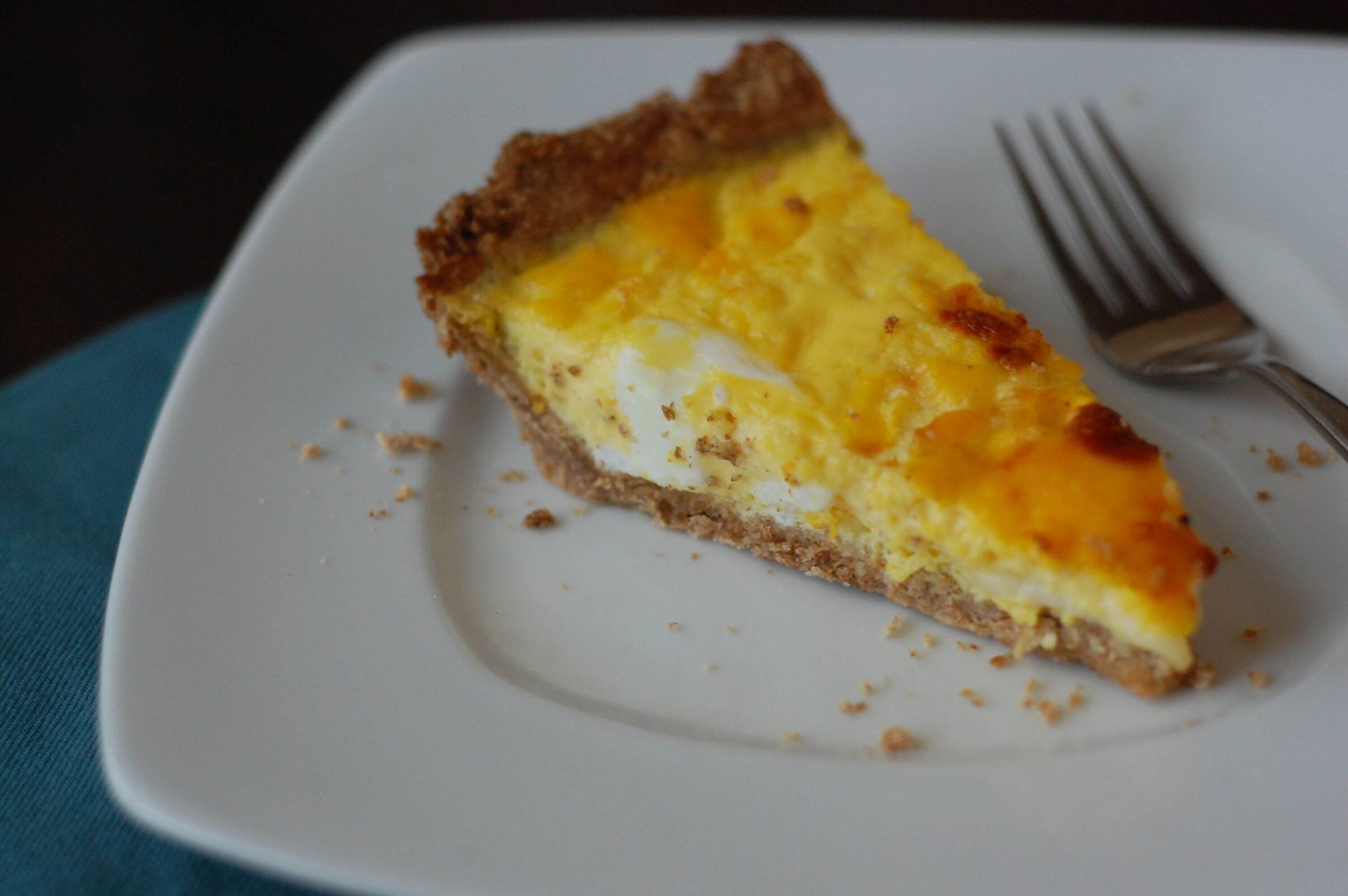 whole wheat quiche with crust recipe on a plate