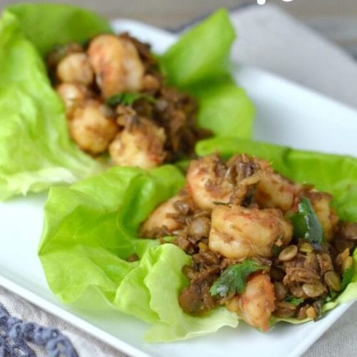 Shrimp and Lentil Lettuce Wraps on 100 Days of Real Food