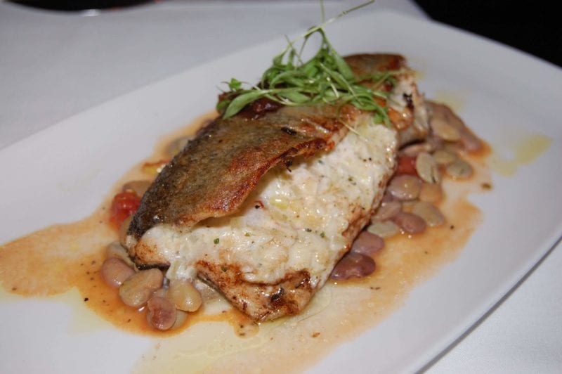 Leek and crab stuffed Idaho trout from Upstream in North Carolina.